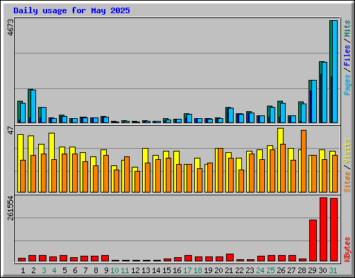 Daily usage for May 2025