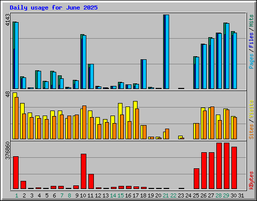 Daily usage for June 2025